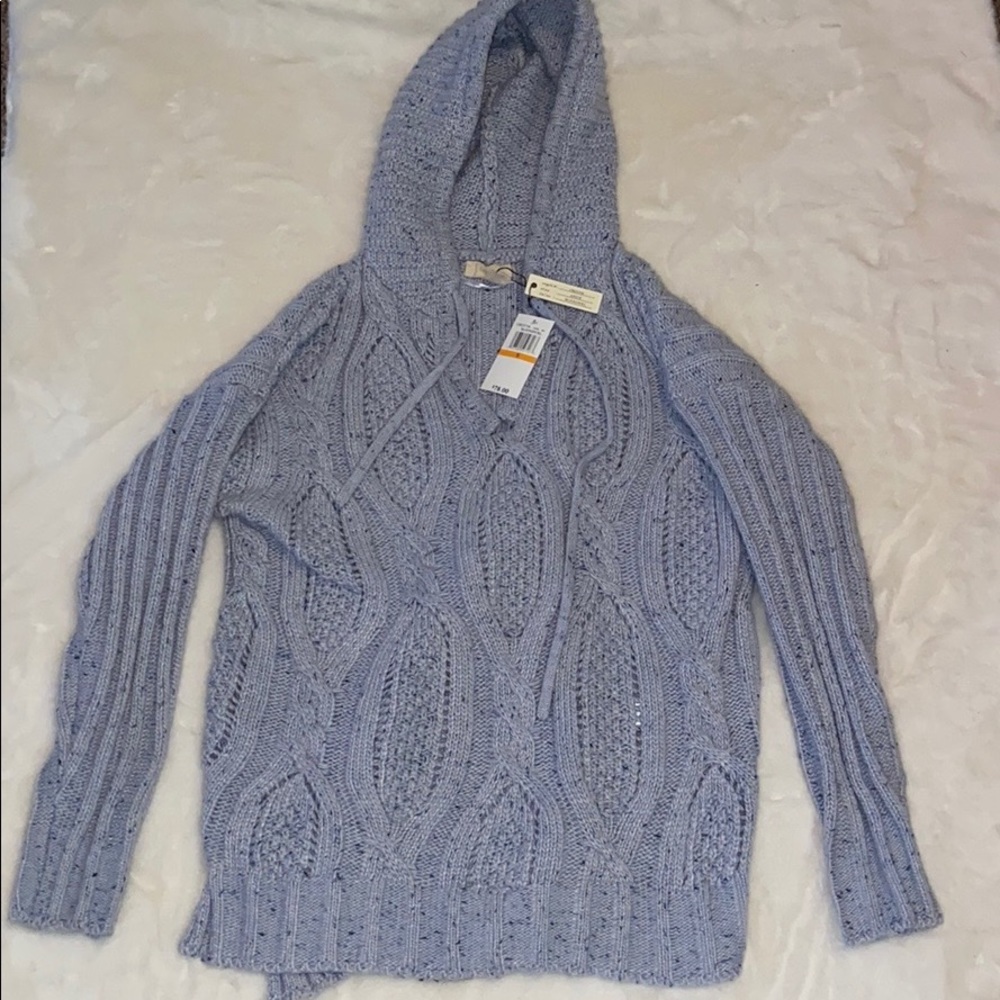 Cupio purple knit sweater with front tie